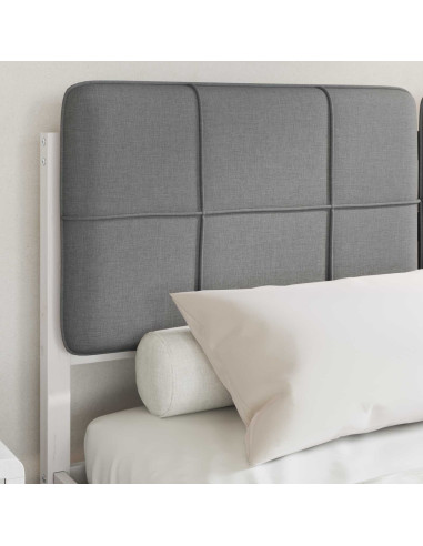 Letto con Testiera Rivestita Grigio chiaro 135 x 190 cm