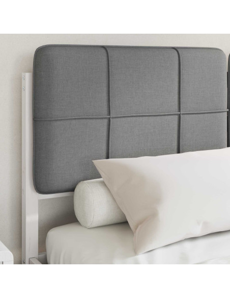 Letto con Testiera Rivestita Grigio chiaro 135 x 190 cm