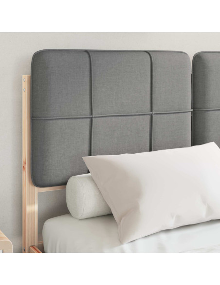 Letto con Testiera Rivestita Grigio chiaro 120 x 190 cm