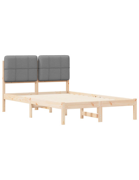 Letto con Testiera Rivestita Grigio chiaro 120 x 190 cm
