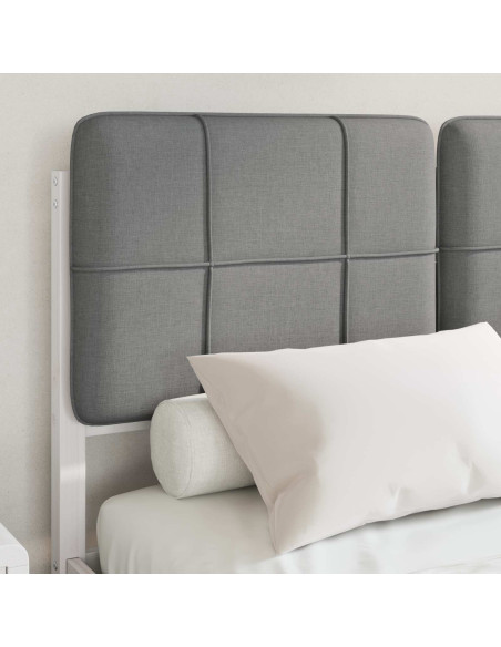 Letto con Testiera Rivestita Grigio chiaro 120 x 190 cm