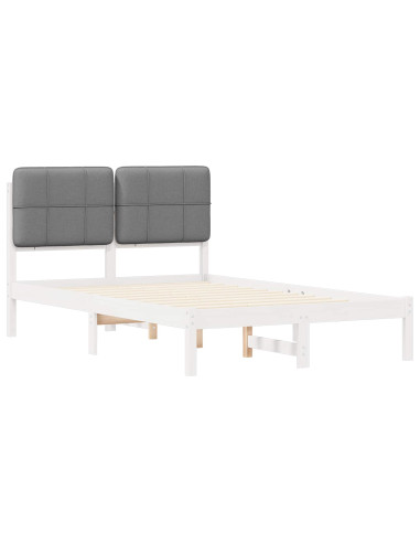 Letto con Testiera Rivestita Grigio chiaro 120 x 190 cm