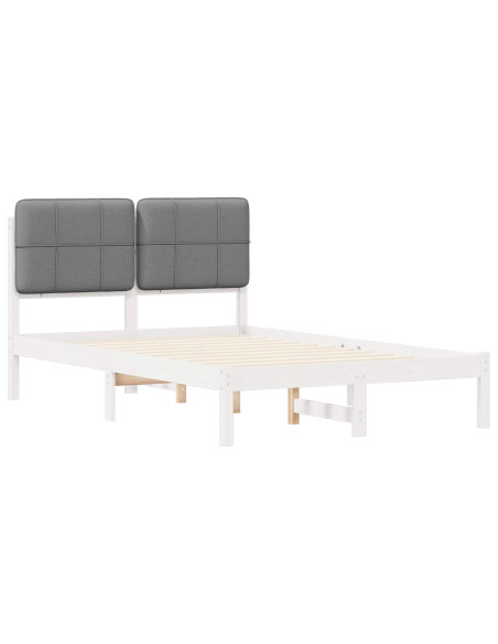 Letto con Testiera Rivestita Grigio chiaro 120 x 190 cm