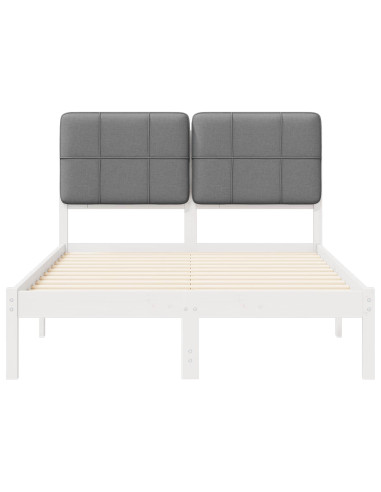 Letto con Testiera Rivestita Grigio chiaro 120 x 190 cm