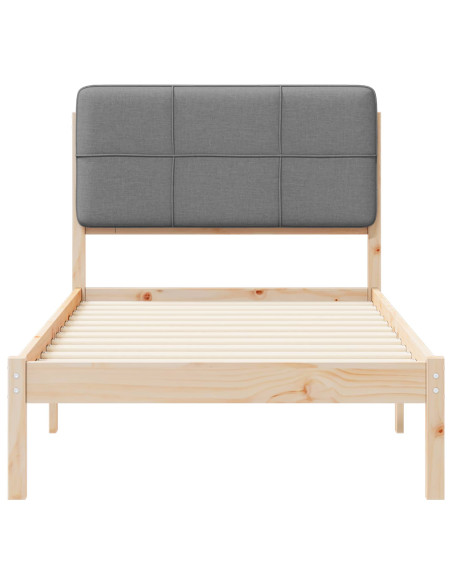 Letto con Testiera Rivestita Grigio chiaro 100 x 200 cm