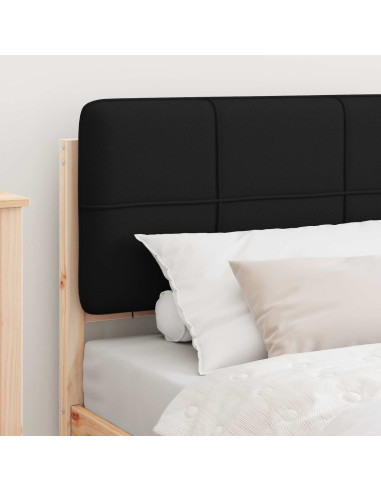 Letto con Testiera Rivestita Nero 100 x 200 cm Pino massello