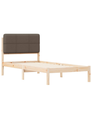 Letto con Testiera Rivestita Talpa 100 x 200 cm Pino massello
