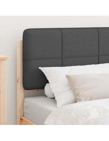 Letto con Testiera Rivestita Grigio scuro 90 x 200 cm