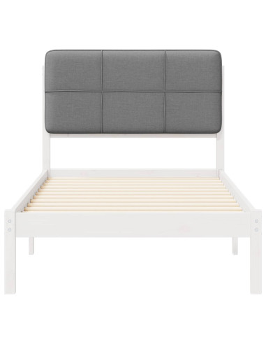 Letto con Testiera Rivestita Grigio chiaro 90 x 200 cm
