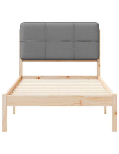 Letto con Testiera Rivestita Grigio chiaro 80 x 200 cm