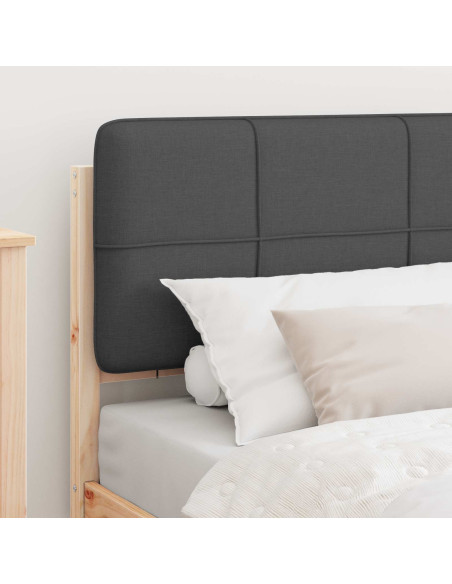Letto con Testiera Rivestita Grigio scuro 75 x 190 cm