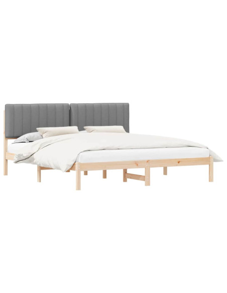 Letto con Testiera Rivestita Grigio chiaro 180 x 200 cm