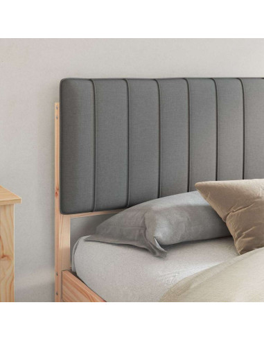Letto con Testiera Rivestita Grigio chiaro 180 x 200 cm