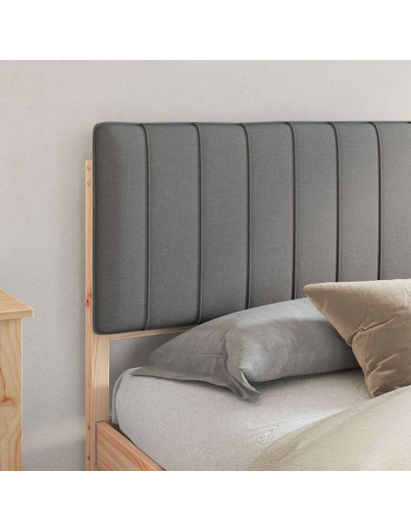 Letto con Testiera Rivestita Grigio chiaro 180 x 200 cm