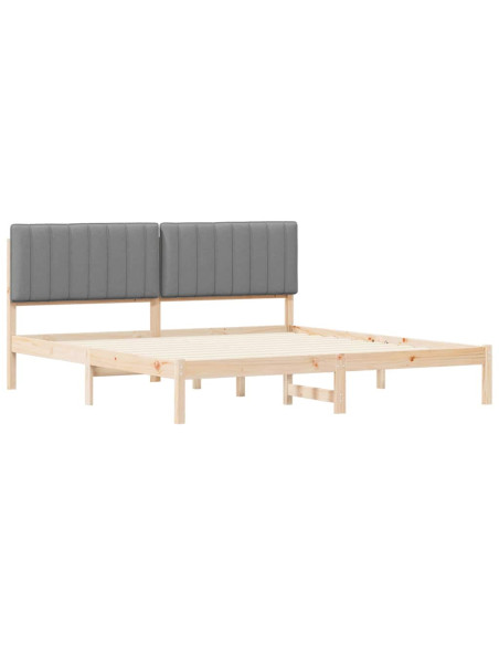 Letto con Testiera Rivestita Grigio chiaro 180 x 200 cm