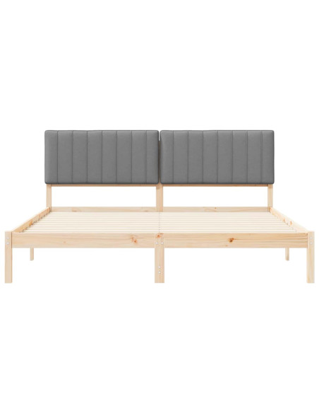 Letto con Testiera Rivestita Grigio chiaro 180 x 200 cm