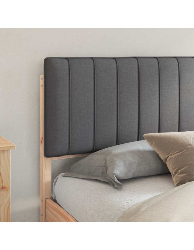 Letto con Testiera Rivestita Grigio scuro 180 x 200 cm