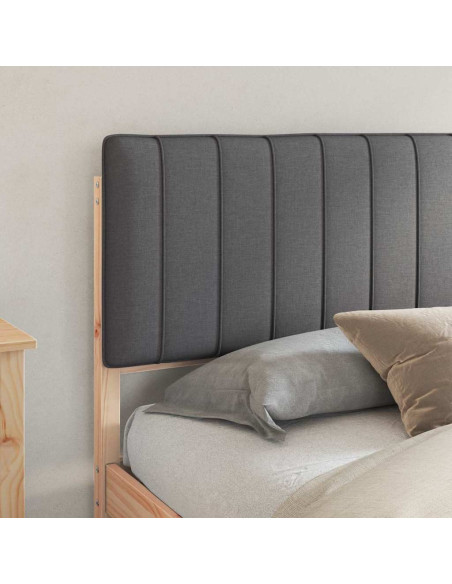 Letto con Testiera Rivestita Grigio scuro 180 x 200 cm