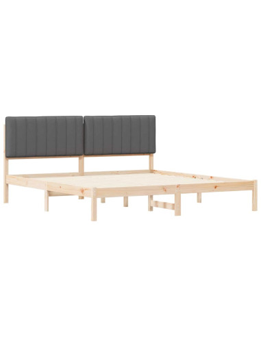 Letto con Testiera Rivestita Grigio scuro 180 x 200 cm