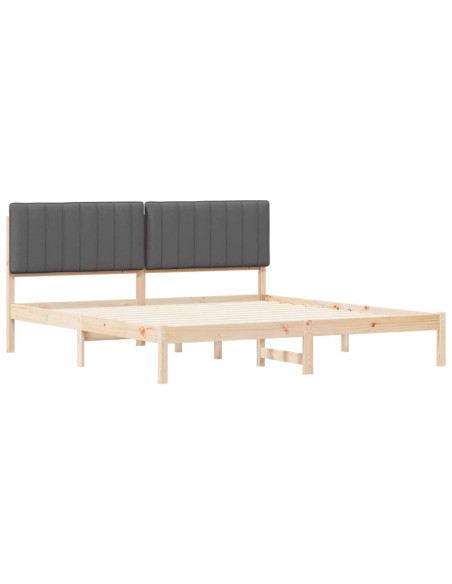 Letto con Testiera Rivestita Grigio scuro 180 x 200 cm