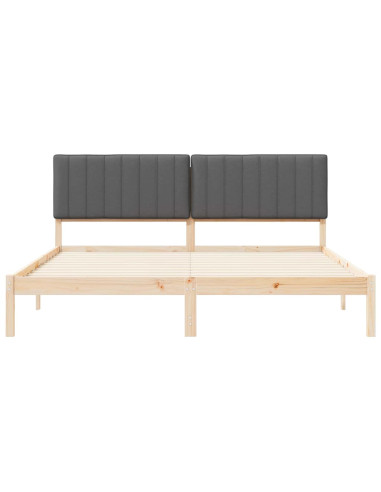 Letto con Testiera Rivestita Grigio scuro 180 x 200 cm