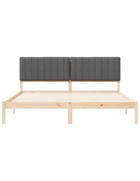 Letto con Testiera Rivestita Grigio scuro 180 x 200 cm
