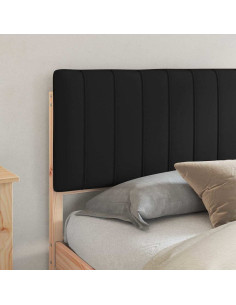 Letto con Testiera Rivestita Nero 180 x 200 cm Pino massello 2