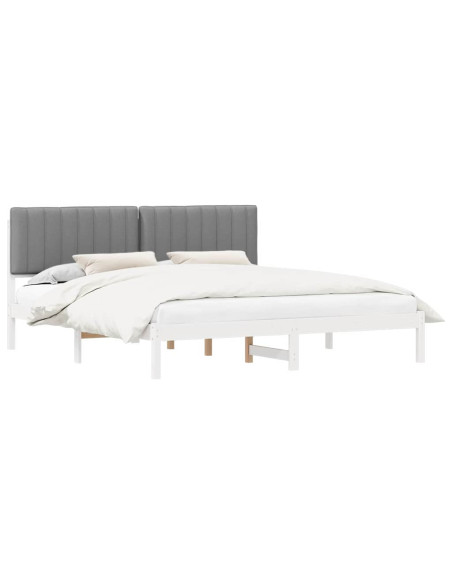 Letto con Testiera Rivestita Grigio chiaro 180 x 200 cm