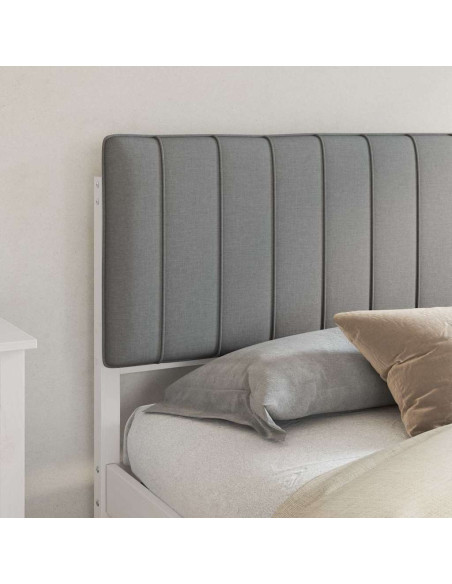 Letto con Testiera Rivestita Grigio chiaro 180 x 200 cm