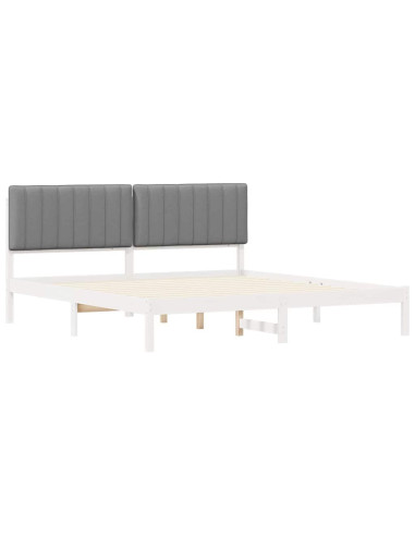 Letto con Testiera Rivestita Grigio chiaro 180 x 200 cm