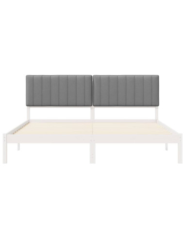 Letto con Testiera Rivestita Grigio chiaro 180 x 200 cm