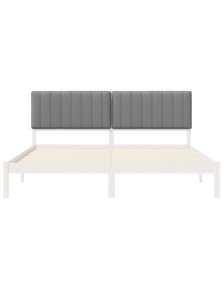 Letto con Testiera Rivestita Grigio chiaro 180 x 200 cm