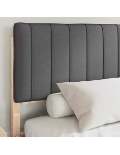 Letto con Testiera Rivestita Grigio scuro 160 x 200 cm 2