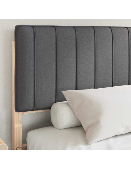 Letto con Testiera Rivestita Grigio scuro 160 x 200 cm