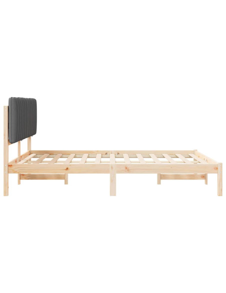 Letto con Testiera Rivestita Grigio scuro 160 x 200 cm