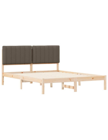 Letto con Testiera Rivestita Talpa 160 x 200 cm Pino massello