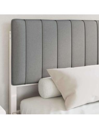 Letto con Testiera Rivestita Grigio chiaro 160 x 200 cm