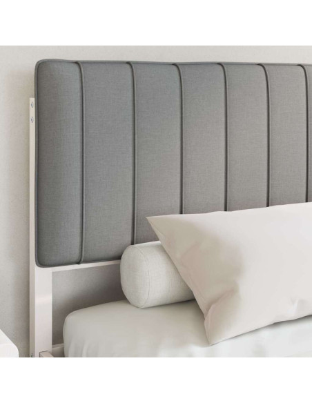 Letto con Testiera Rivestita Grigio chiaro 160 x 200 cm