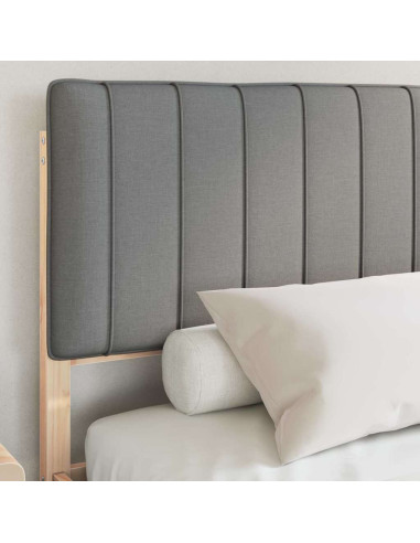 Letto con Testiera Rivestita Grigio chiaro 150 x 200 cm