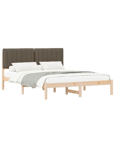 Letto con Testiera Rivestita Talpa 150 x 200 cm Pino massello