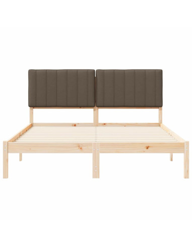 Letto con Testiera Rivestita Talpa 150 x 200 cm Pino massello