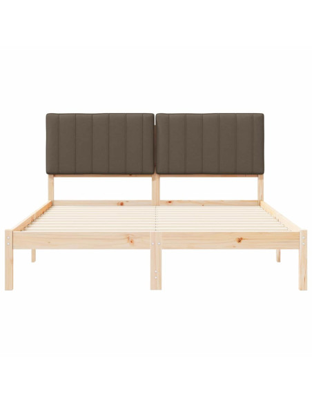 Letto con Testiera Rivestita Talpa 150 x 200 cm Pino massello