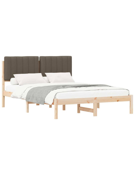 Letto con Testiera Rivestita Talpa 140 x 200 cm Pino massello