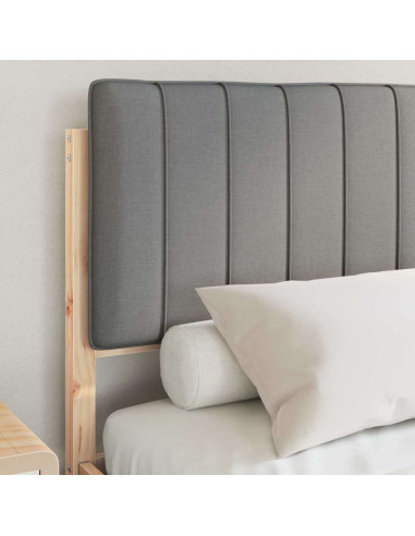 Letto con Testiera Rivestita Grigio chiaro 140 x 190 cm