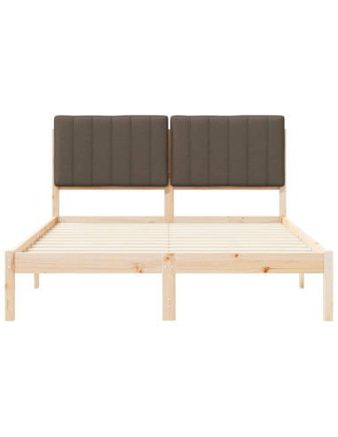 Letto con Testiera Rivestita Talpa 135 x 190 cm Pino massello