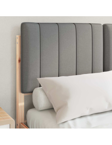 Letto con Testiera Rivestita Grigio chiaro 120 x 190 cm