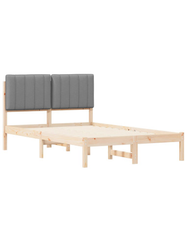 Letto con Testiera Rivestita Grigio chiaro 120 x 190 cm