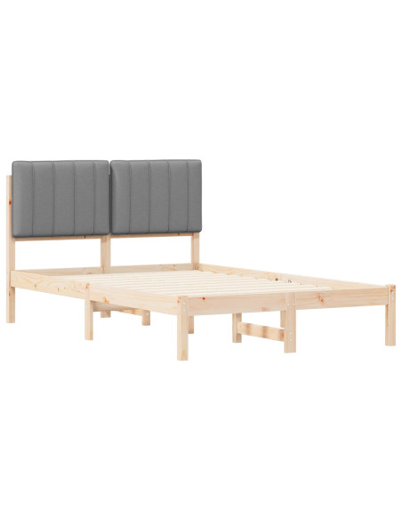Letto con Testiera Rivestita Grigio chiaro 120 x 190 cm
