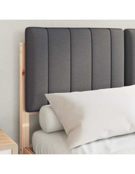 Letto con Testiera Rivestita Grigio scuro 120 x 190 cm