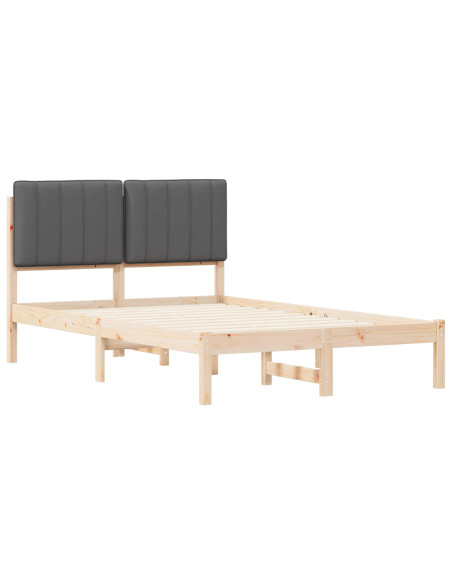 Letto con Testiera Rivestita Grigio scuro 120 x 190 cm